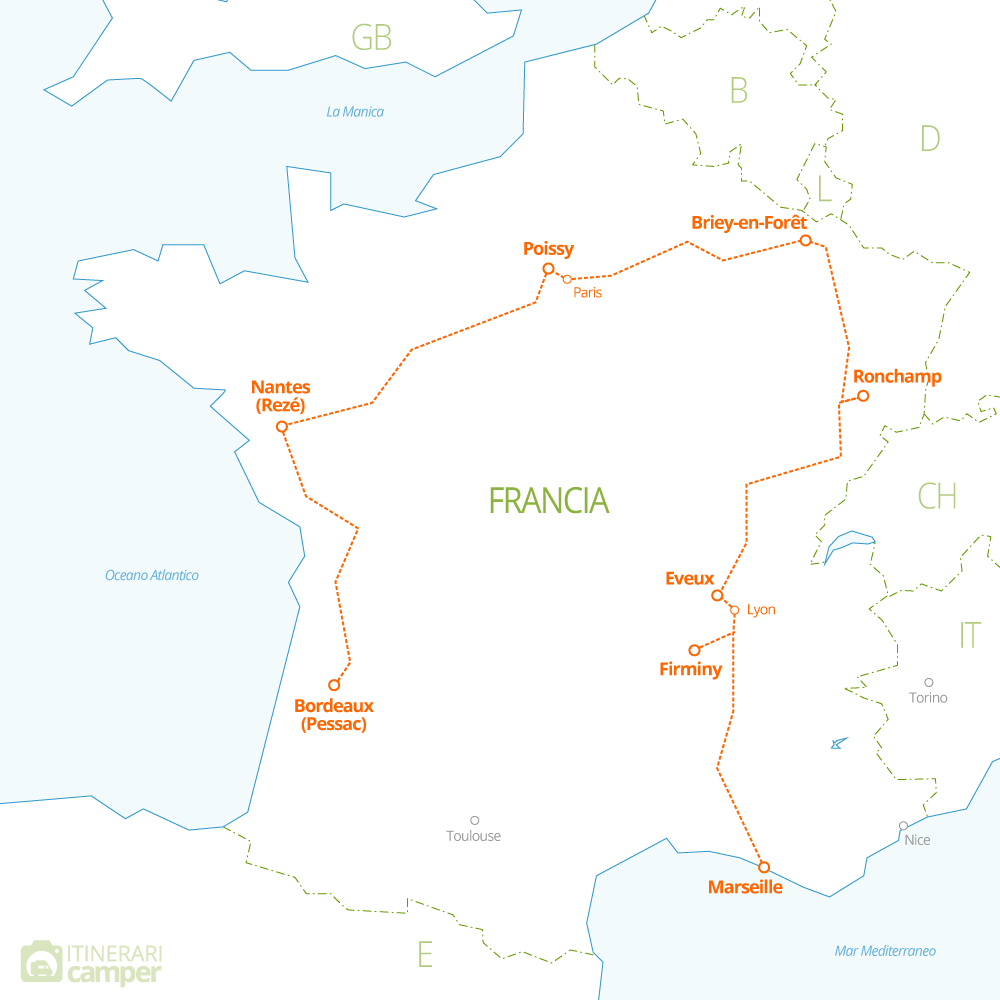 mappa francia le corbusier