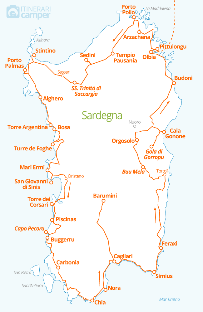 mappa dettaglio sardegna